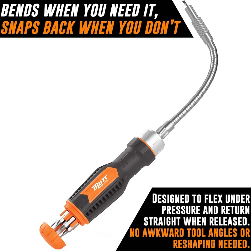 Flexible Ratcheting Screwdriver Set with Integrated Bit Holder gallery