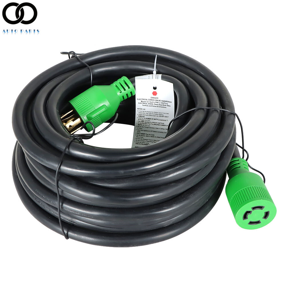 30 Amp 10~100FT Generator RV Extension Power Cord L14-30P/R 4 Prong Twist Lock gallery