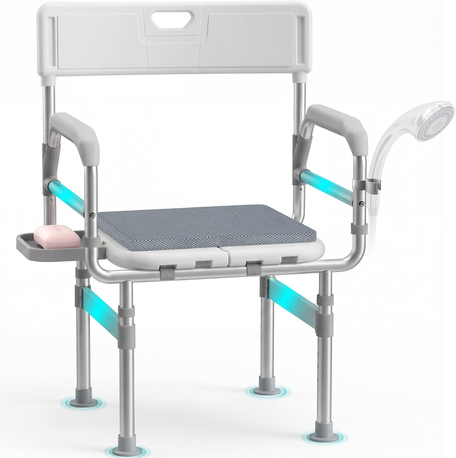 Folding Shower Chair for Inside Shower, Tub and Bathroom 440lb Weight Capacity gallery