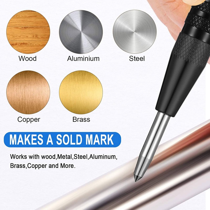 Super Strong Automatic Centre Punch Adjustable Spring Loaded Metal Drill TooL gallery