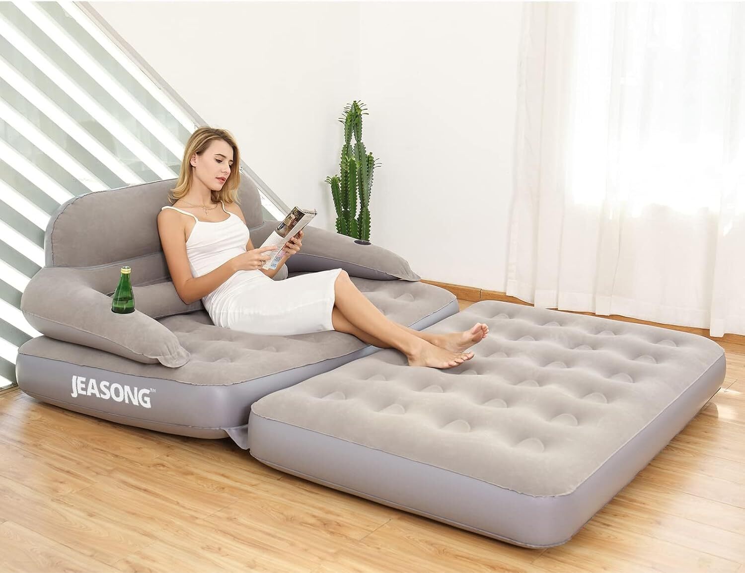 Inflatable Chair Air Couch with Air Pump, Camping Air Mattress Blow Up gallery
