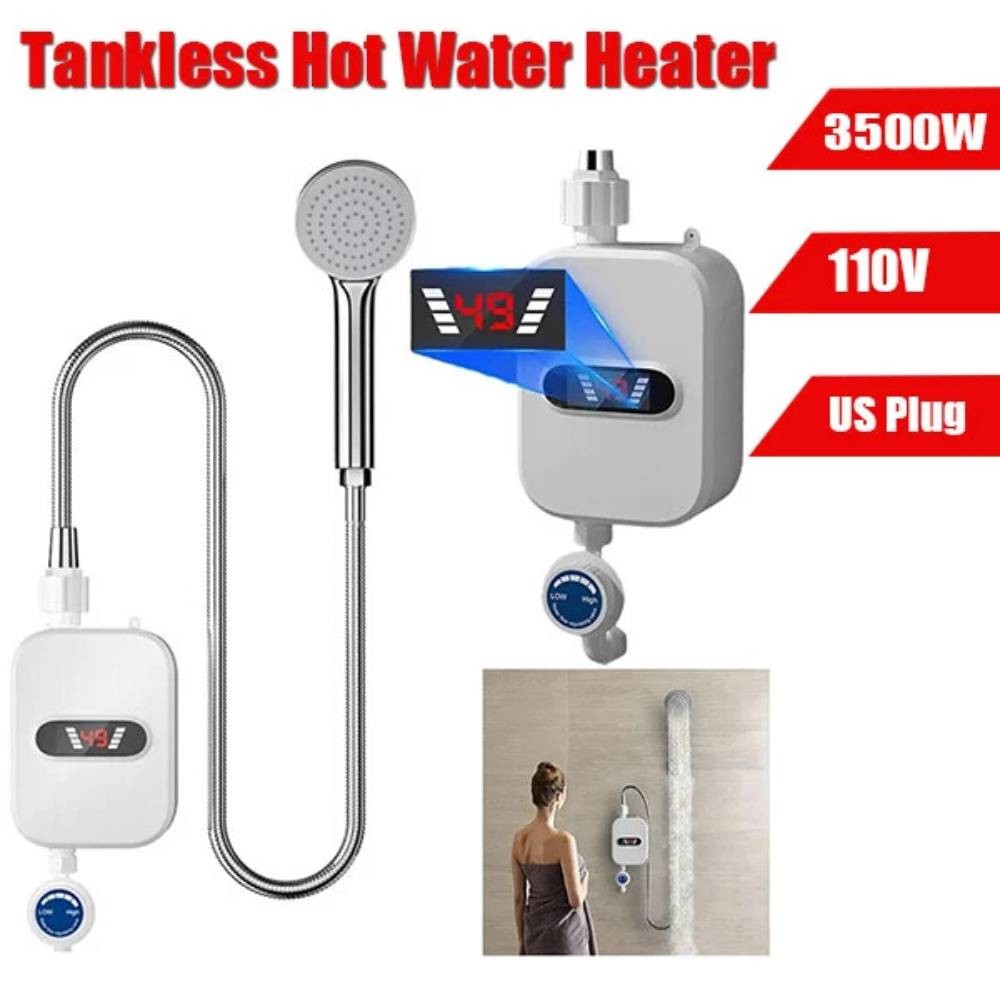 3500W Tankless Water Heater Portable Hot Shower Quick Heating Heater v1 gallery