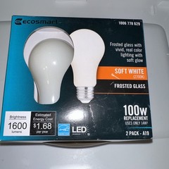 100-Watt Equivalent A19 Dimmable CEC Frosted Glass Filament LED Light Bulbs Soft