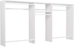 4′-8′ W Basic Hanging Easy-to-Assemble Kit Closet Organizer White