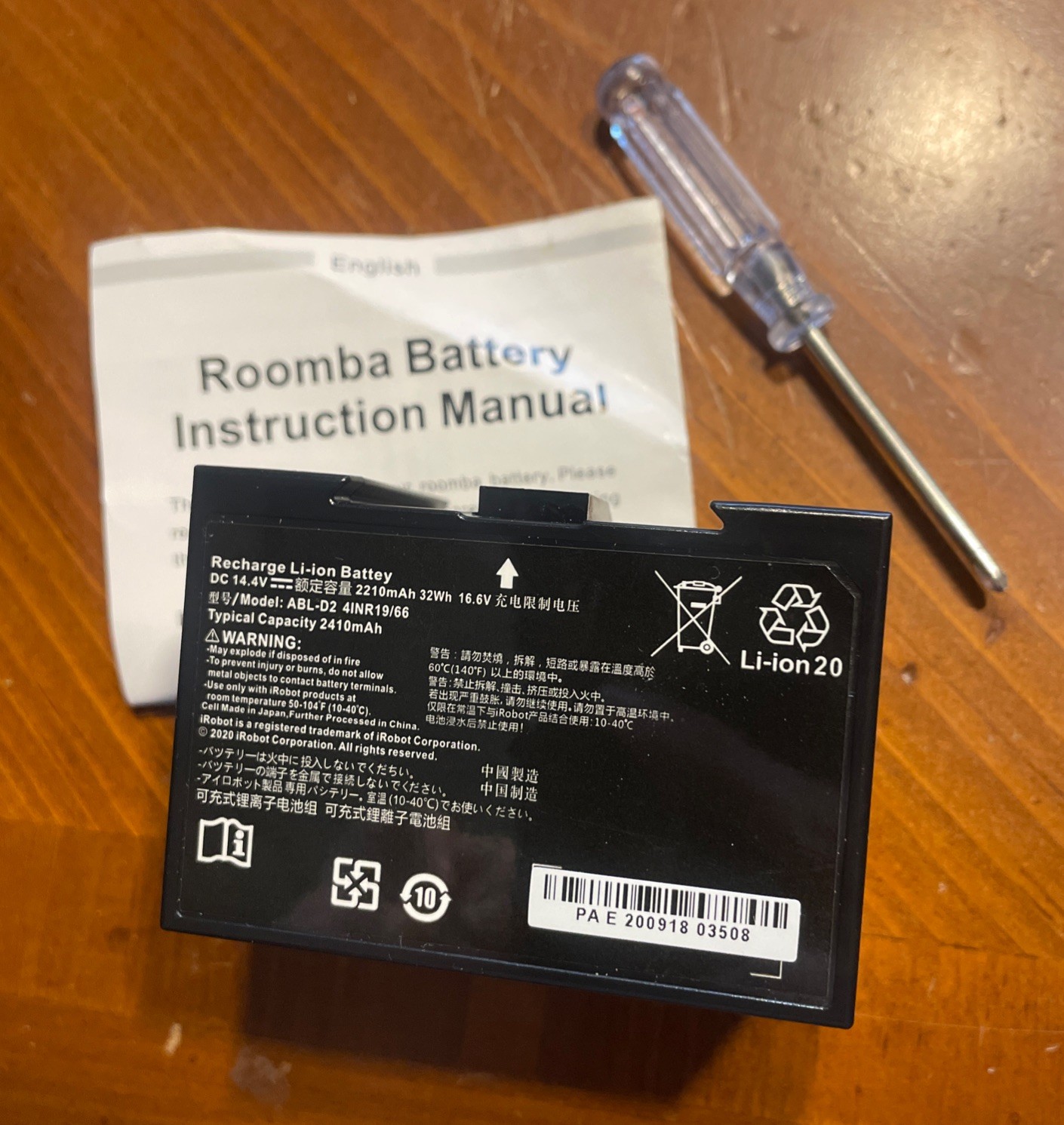 New Genuine OEM ABL-D2 Battery for iRobot Roomba j5 j6 j7 i1 i3 i4 i5 i7 i8+ e5 gallery