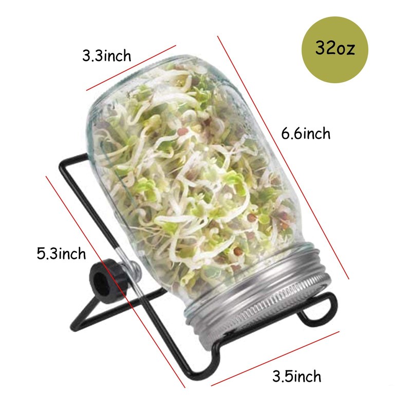 Organic Sprouting Jar Kit for Broccoli, Alfalfa, Mung & Bean Microgreens gallery