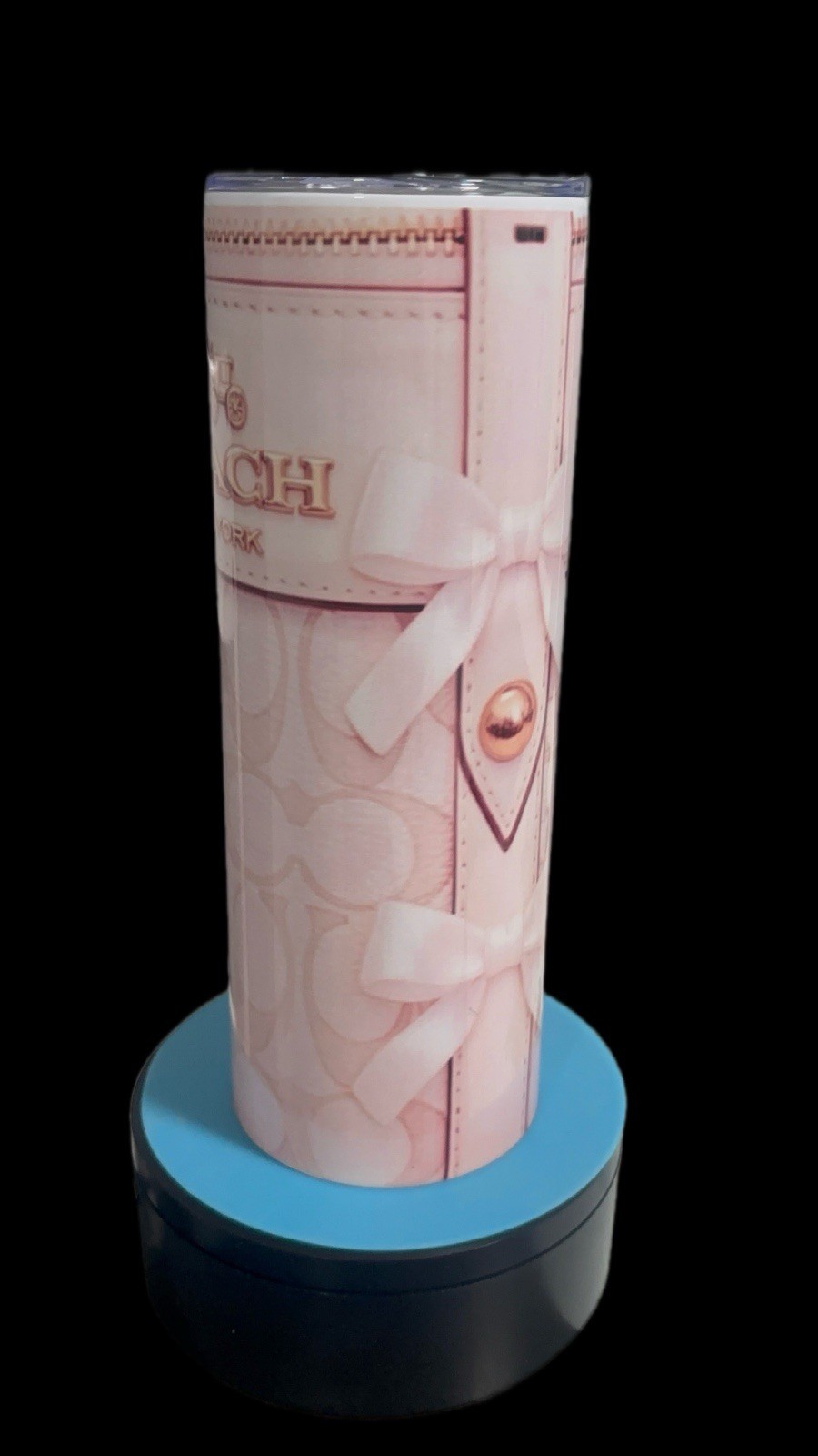 20 oz Coach Pink Abstract Logo stainless steel Tumbler With Lid Drink Through gallery
