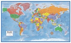 Swiftmaps World Classic Premier Wall Map Mural Large 3D Relief Decoration Poster