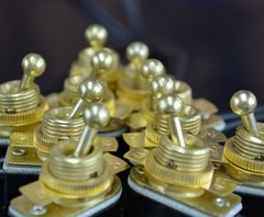 10-Pack On/Off Toggle Switch – Brass Plated – 6A/120V – Steampunk Switch 2-Wire