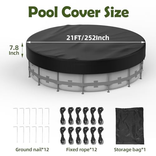 21FT Round Pool Cover Pool Covers for Above Ground Pools 210D Solar Pool Cover gallery