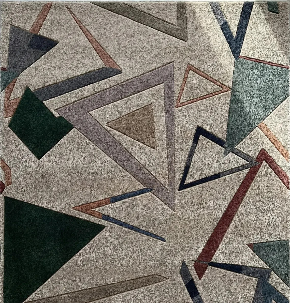 Modern Geometric Area Rug | Abstract Neutral Minimalist Living Room Area Carpet gallery