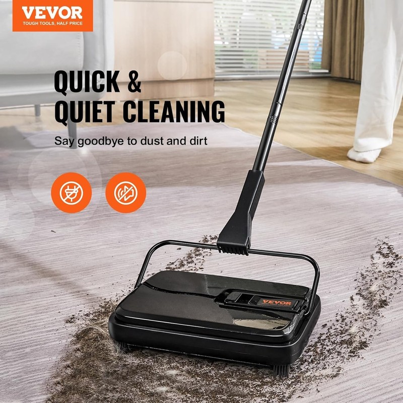 Compact Manual Carpet Sweeper for Pets - 180-Degree Rotation & Easy Cleaning gallery