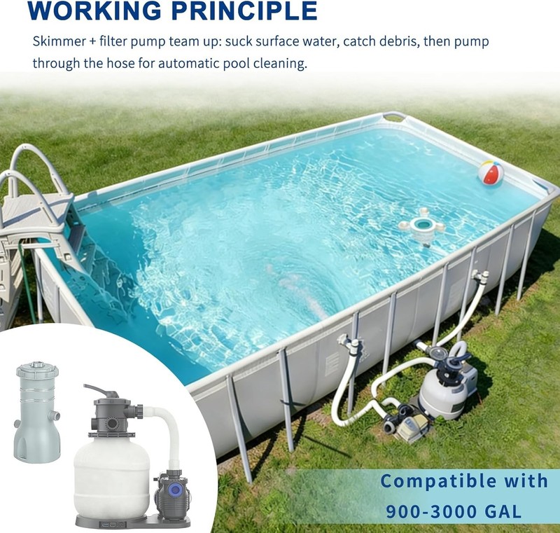 Above Ground Pool Skimmer Tri-Float Spin Skimmer No Adjustable Bracket Needed gallery