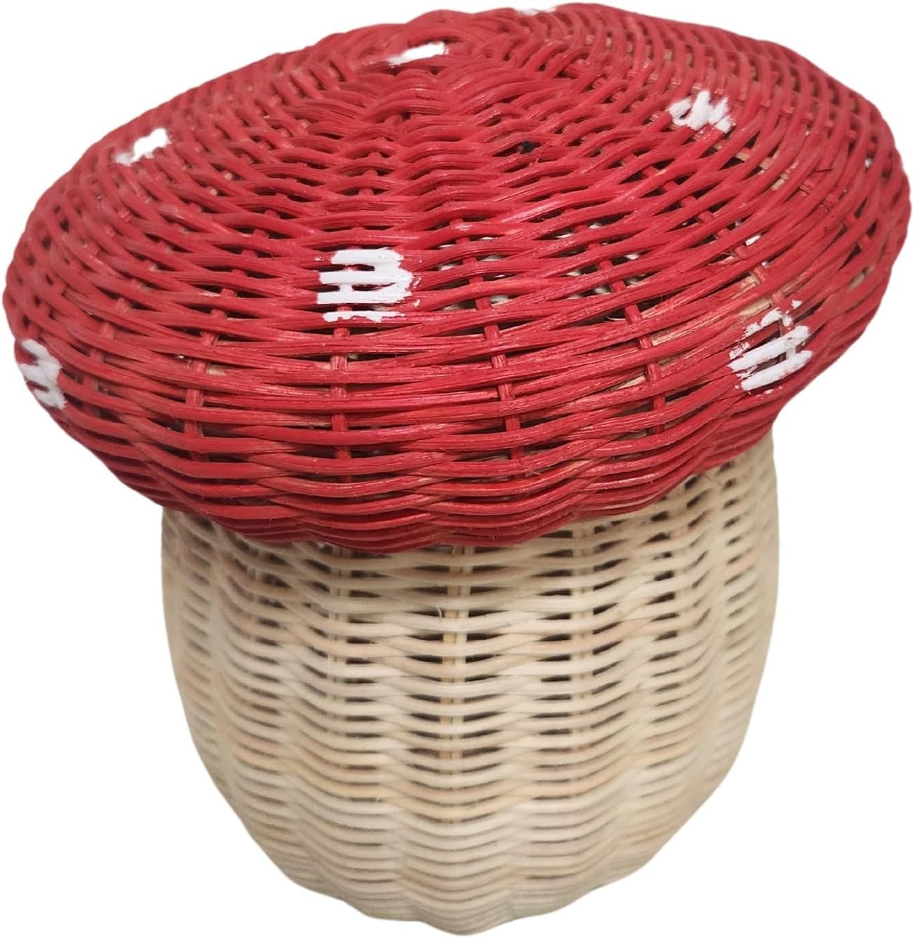 Handmade Rattan Weave MUSHROOM MARIO Forest Enchanted Gift Kids Room Nest Basket gallery