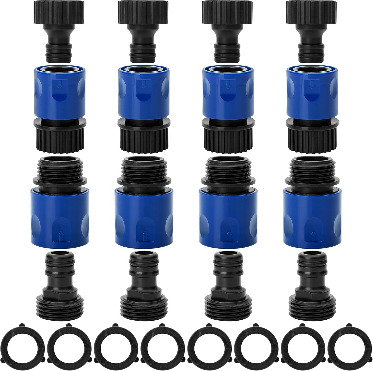 Garden Hose Quick Connect 3/4" Water Hose Fit Plastic Male Female Connector 4Set gallery