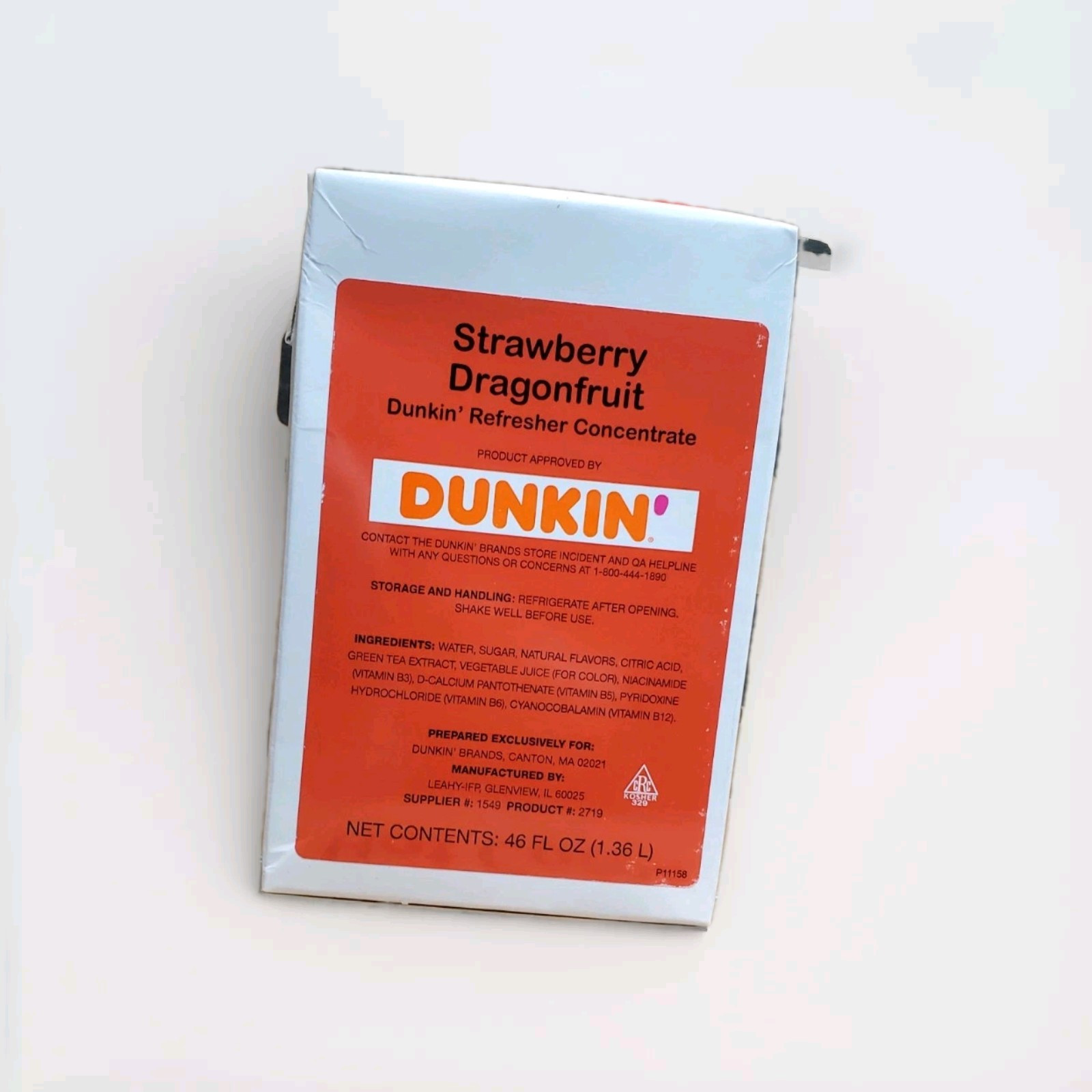 Dunkin Strawberry Dragonfruit Refresher Concentrate (BEST SELLER) *EXP AUG 2026* gallery