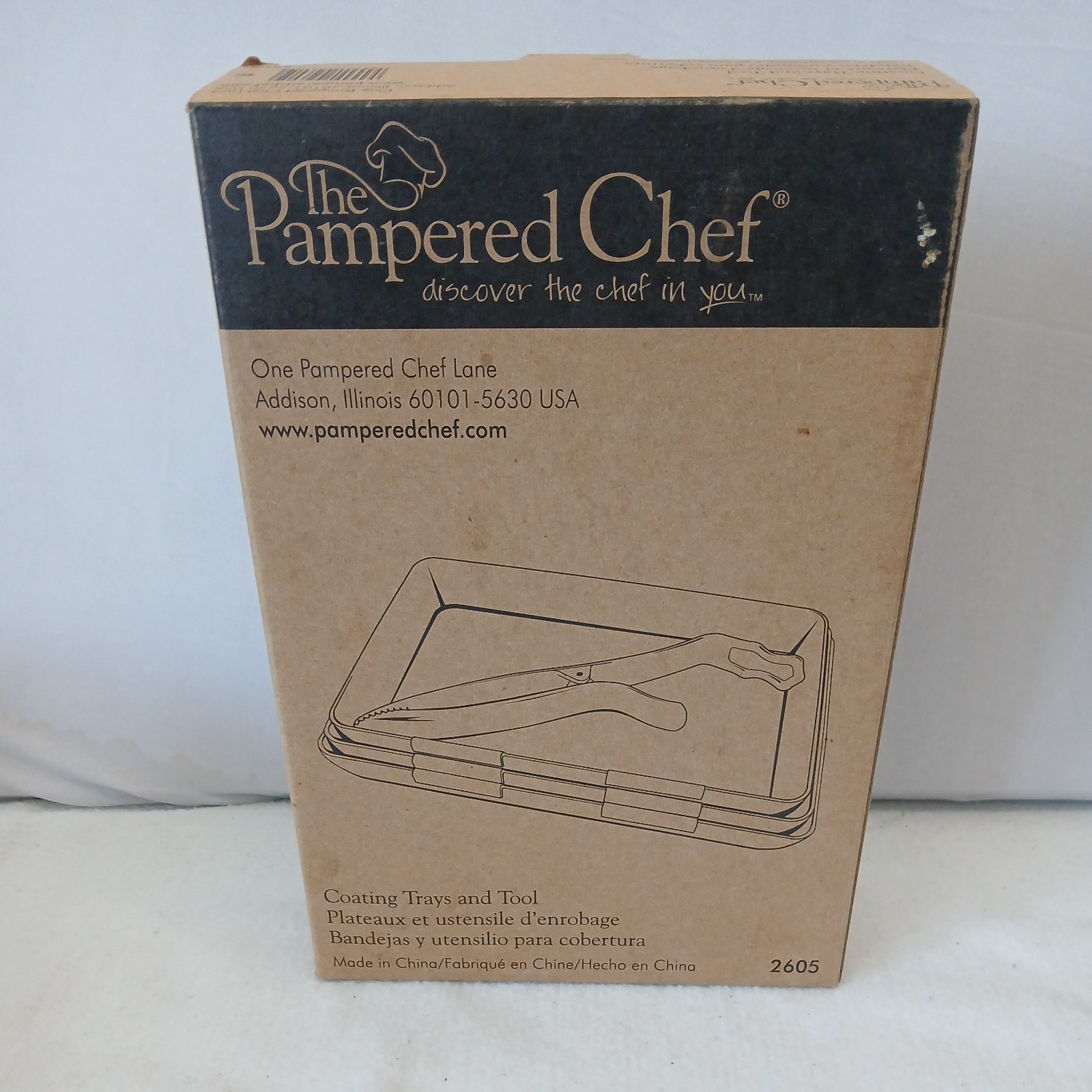 Pampered Chef Coating Breading Nesting Trays Prep #2605 - Set Of 3 W/ Tongs EUC gallery