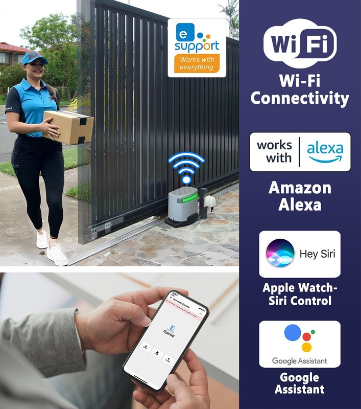 Blütezeit 1400lbs Automatic Sliding Gate Opener WiFi&Solar Power&Battery Backup gallery