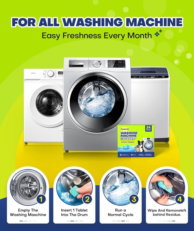 Deep Cleaning Washing Machine Cleaner Tablets No More Odor & Pet Fur Washing gallery