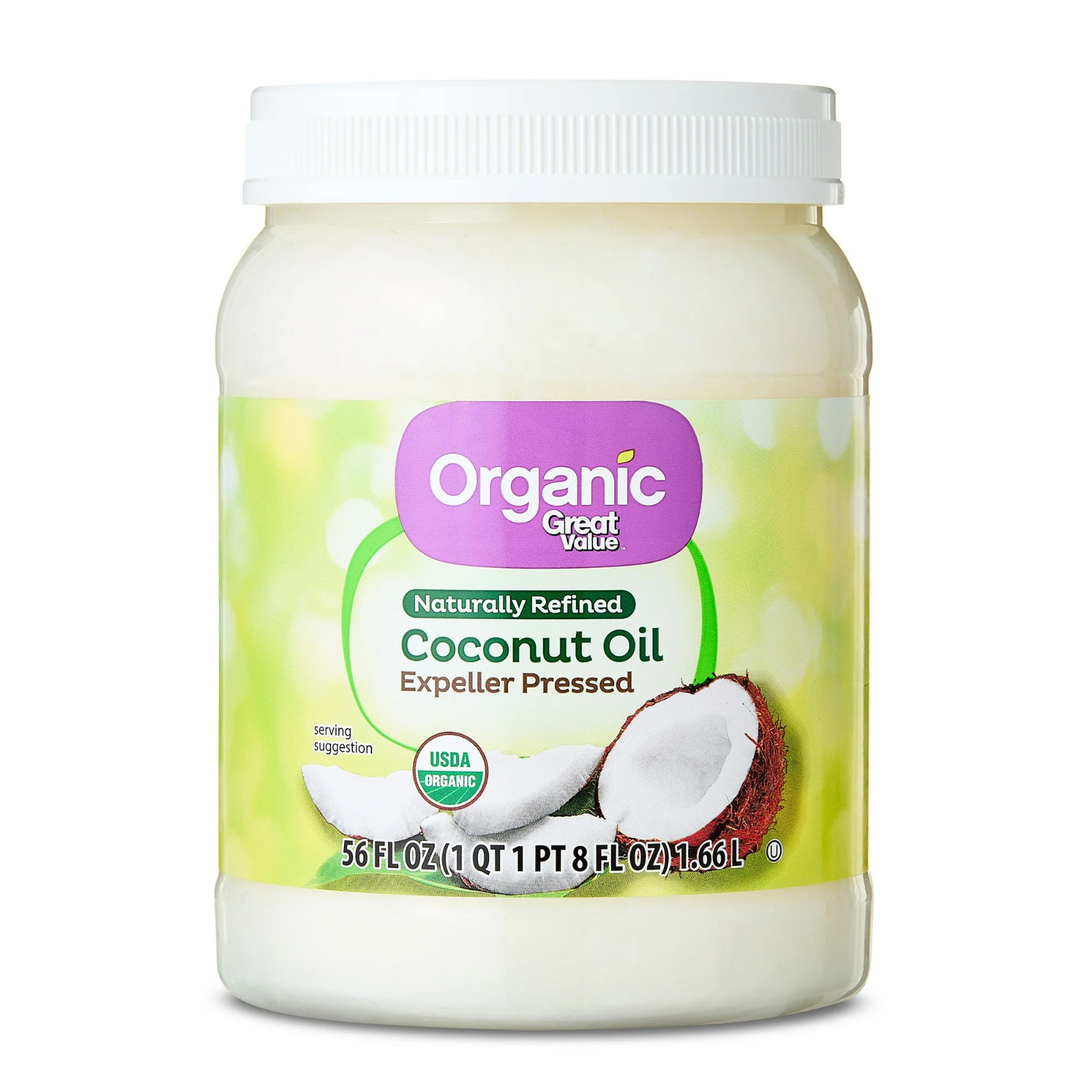 Great Value Organic Naturally Refined Coconut Oil, 56 fl oz gallery