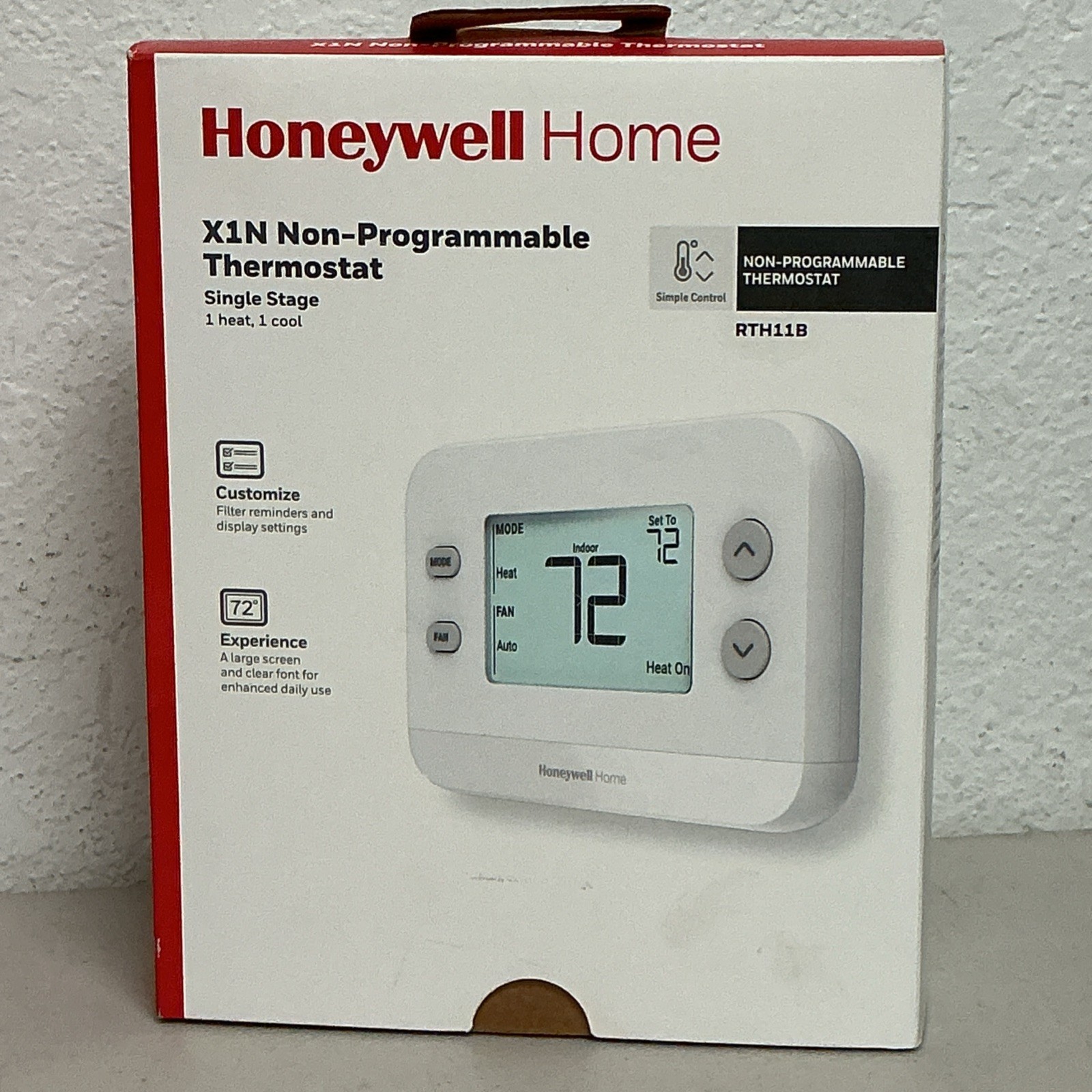 HONEYWELL RTH11B/N HOME X1N NON-PROGRAMMABLE THERMOSTAT SINGLE-STAGE 1-HEAT/COOL gallery