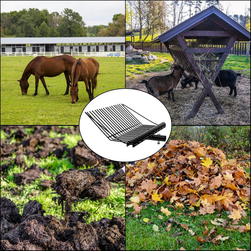 Pitch Manure Fork Head Metal Replacement Digging Rake Angled Tines Mulch Hay gallery