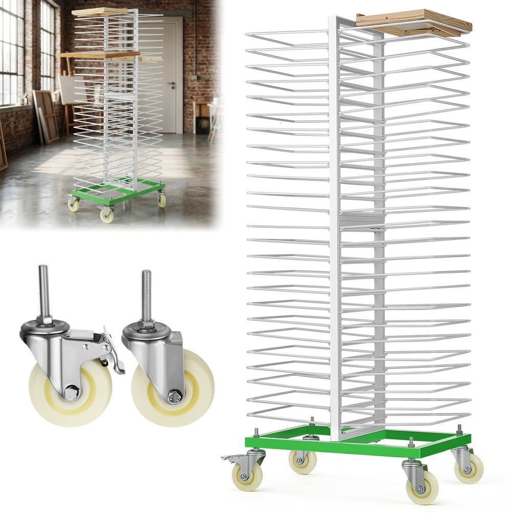 50 Shelves Powder Coated Drying Rack 4 Wheels For cabinets/Shelves/Paint Shops gallery
