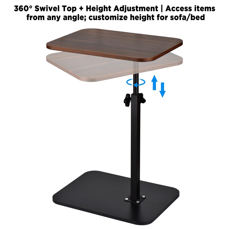 Small Side Table for Couch 360° Swivel C Shaped End Table Height Adjustable gallery