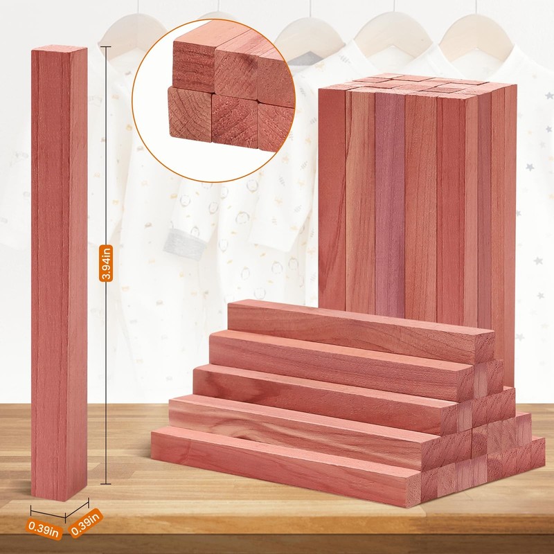 Homode Cedar Blocks for Clothes Storage, 50Pcs Cedar Sticks, Aromatic Red Ced... gallery