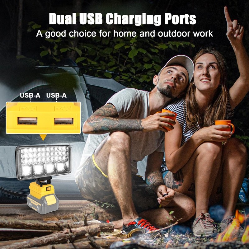 LED Work Light Flashlight for De walt 20V MAX Battery 90W 6800LM with USB Port gallery