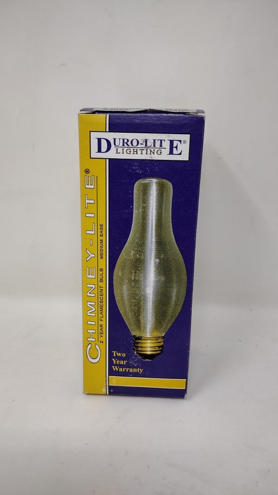 NOS Duro Lite Flamescent Chimney Lite Light Bulb 40 Watts Made In USA