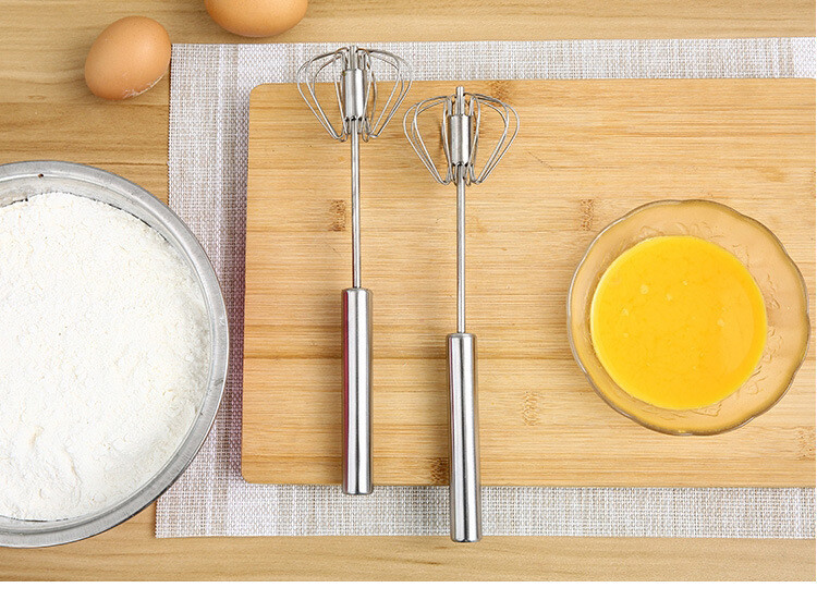 Semi-Automatic Egg Whisk Hand Push Egg Beater Stainless Steel Blender Mixer Whis gallery
