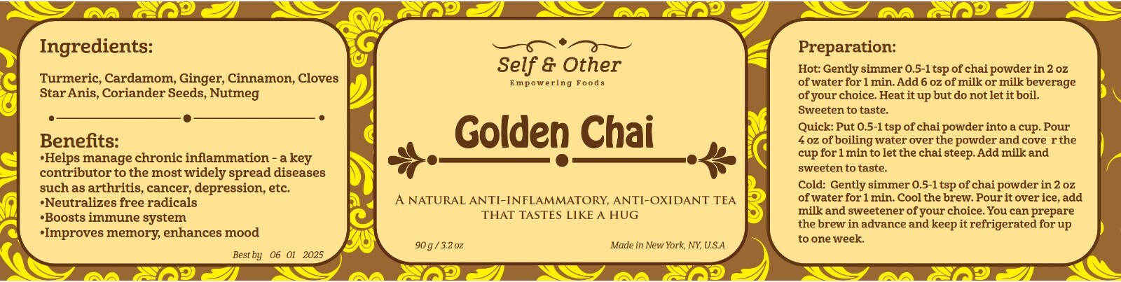 Golden Chai - Narural Turmeric-based Anti-inflammatory, Anti-oxidant Drink gallery