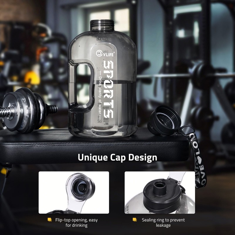 Track Drinking Sports Water Bottle With Handle 128Oz/1 Gallon BPA Free Water Jug gallery
