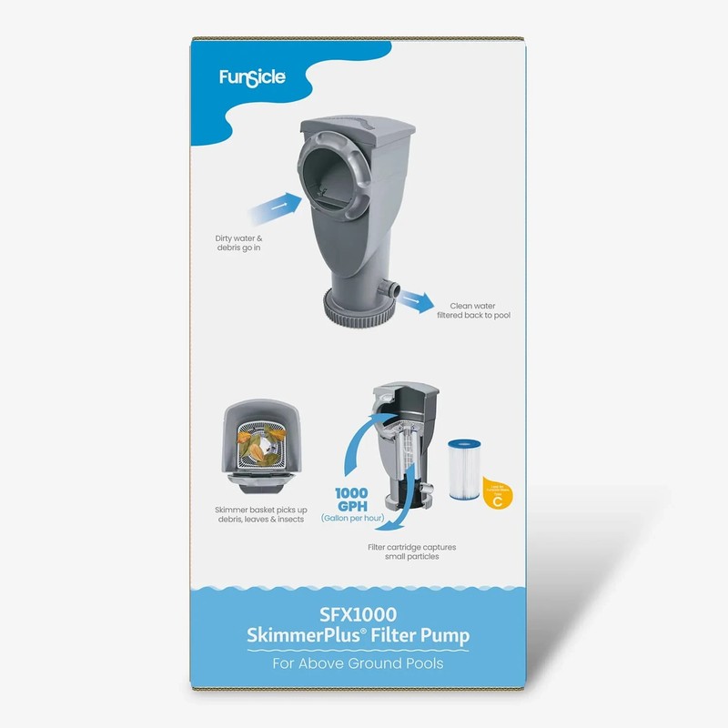 FUNSICLE SFX1000 SKIMMERPLUS FILTER PUMP, COOL GRAY *DISTRESSED PKG gallery