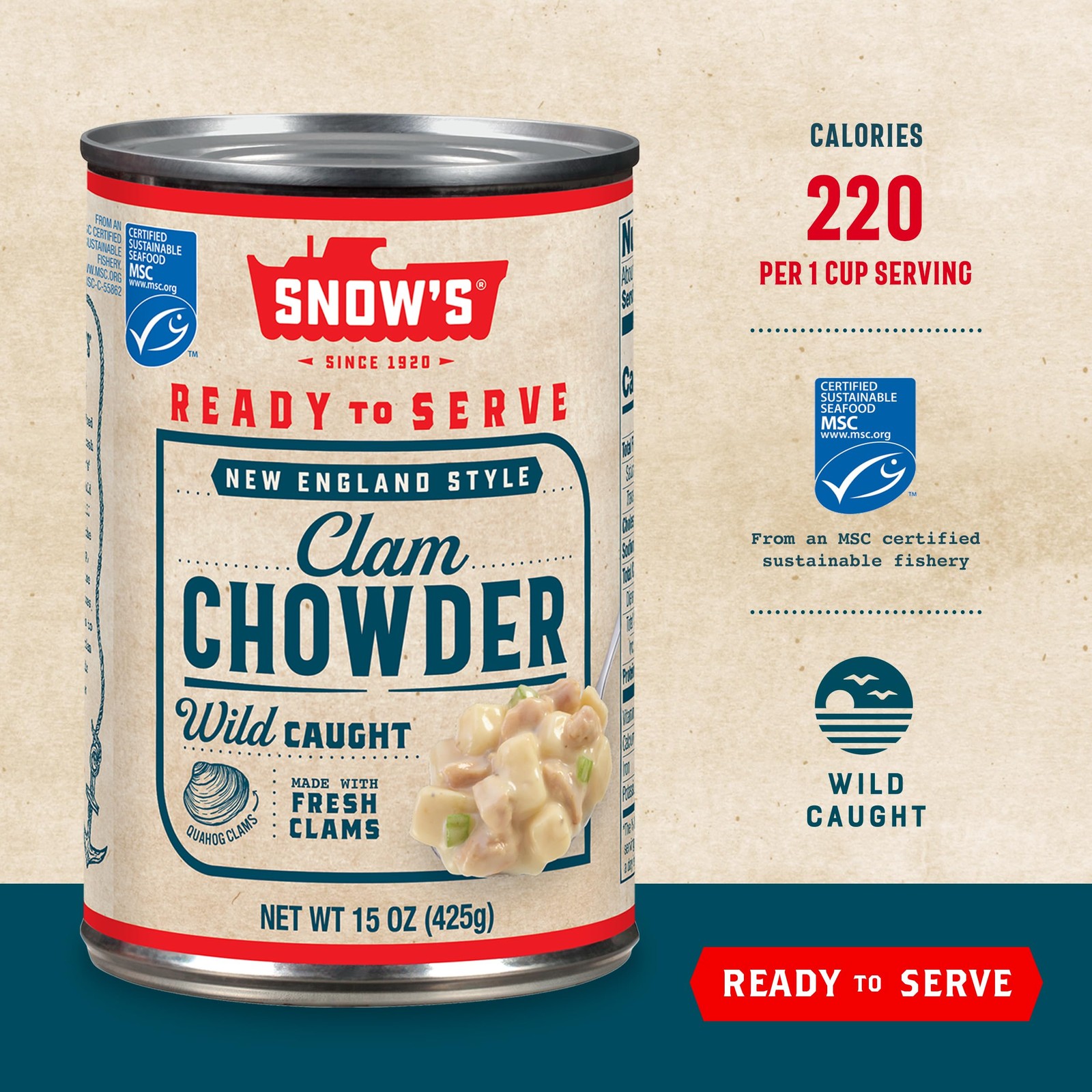 New England Clam Chowder, 15 oz Can (Pack of 12) - 13g Protein per Serving - ... gallery