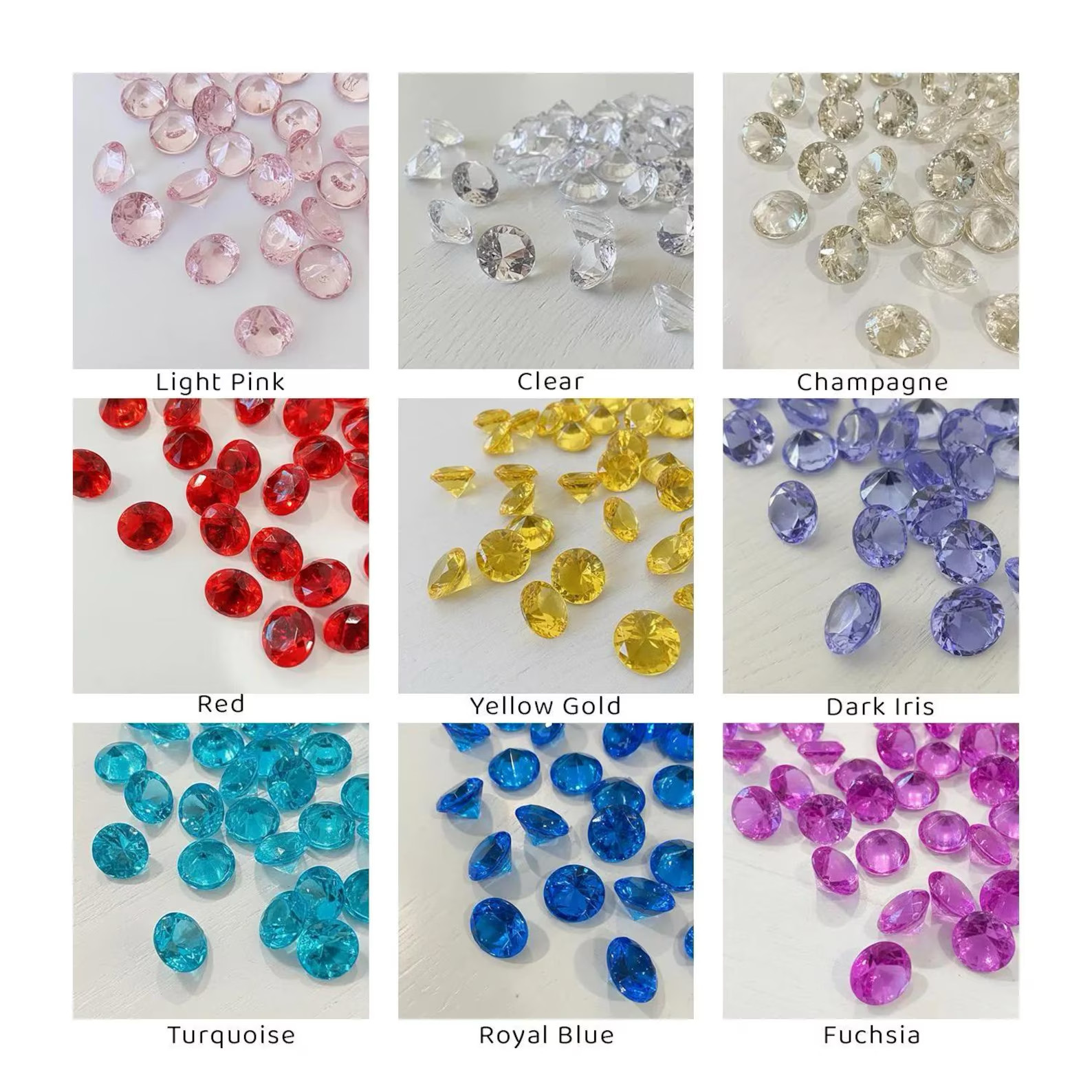 ACRYLIC Plastic 20MM DIAMOND Shape Gems Choose Color and Amount gallery