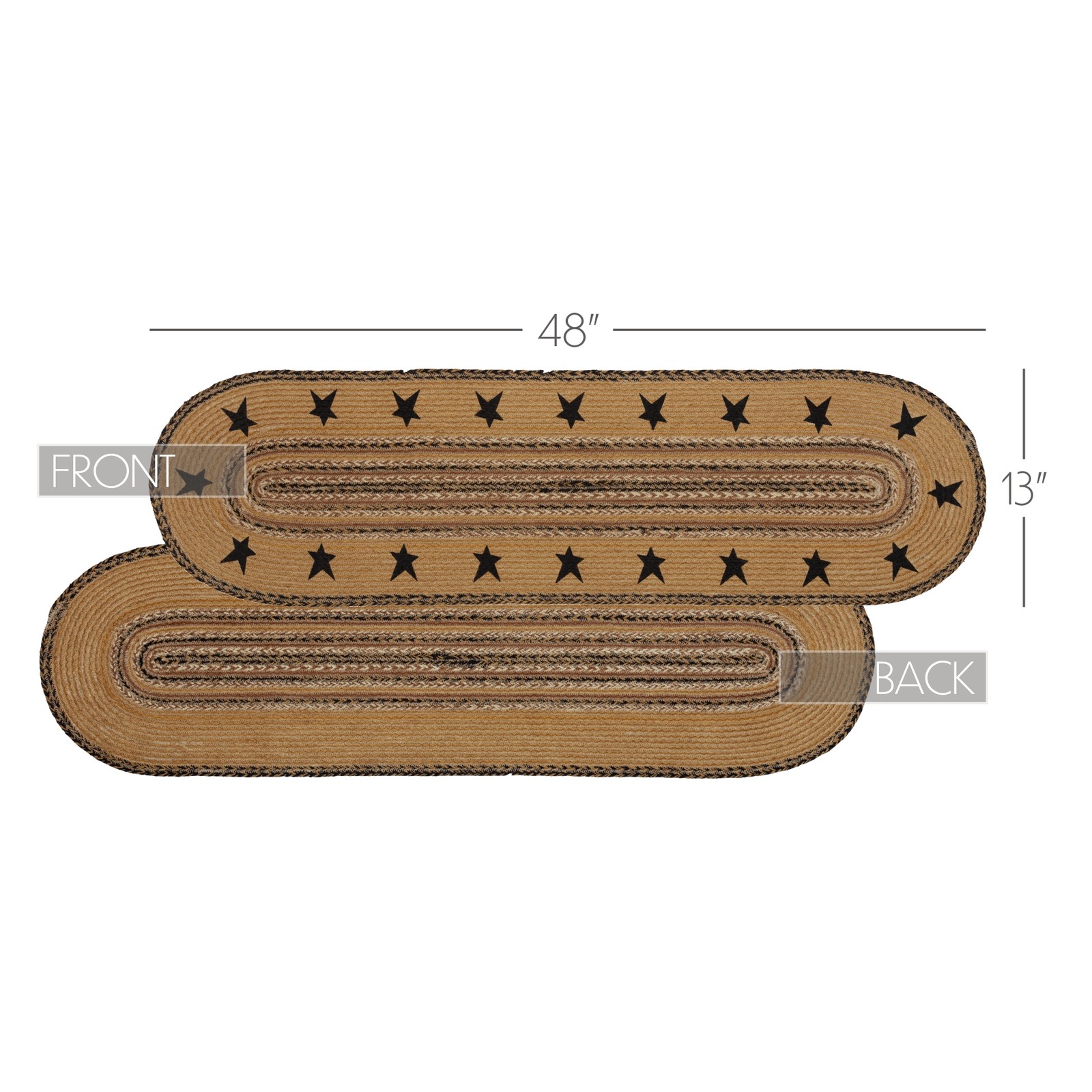 VHC Brands Table Runner Kettle Grove Jute Primitive 13x48 Oval Stars Kitchen gallery