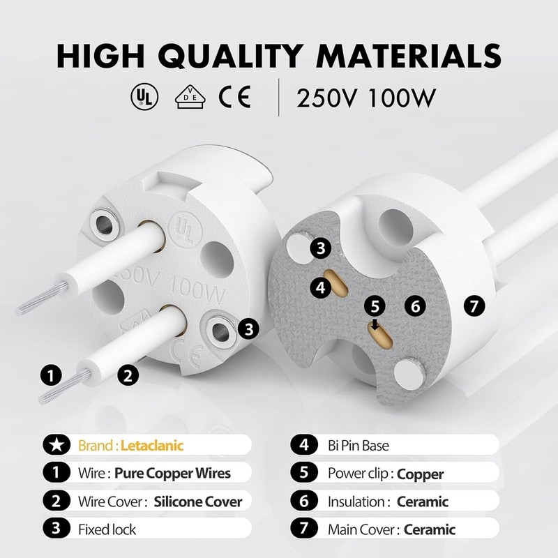 10 Pack G4 Light Socket, MR16 Socket, LED Halogen Lamp Ceramic Wire Connector Ba gallery
