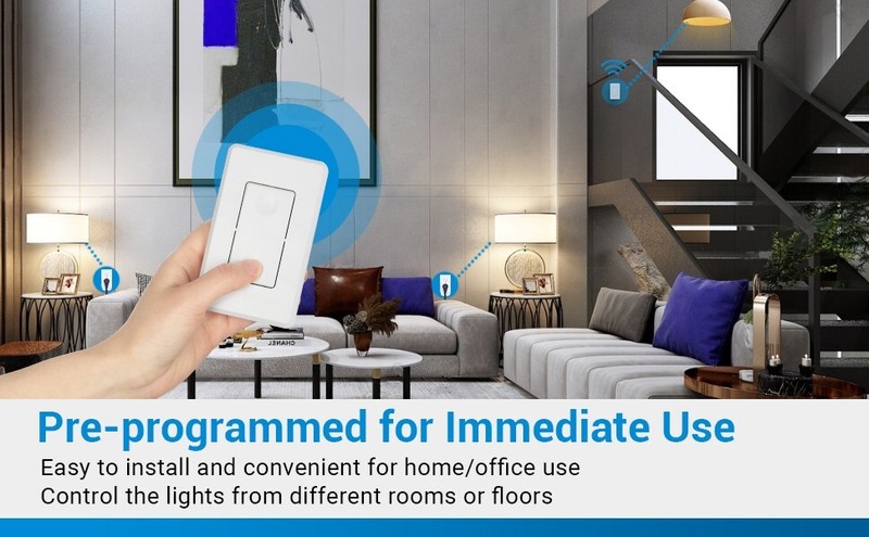DEWENWILS Remote Control Outlet Wireless Wall Mounted Light Switch,No Wiring gallery