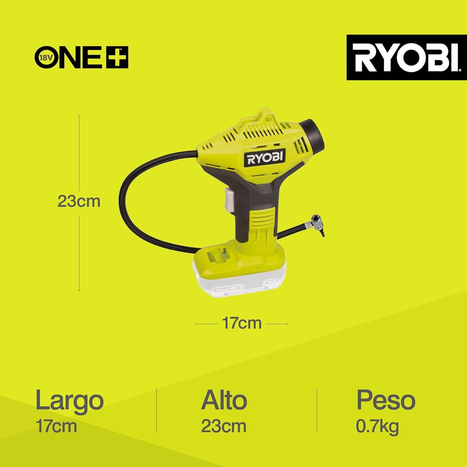Ryobi R18PI-0 18V ONE+ Cordless High Pressure Inflator (Body Only) gallery