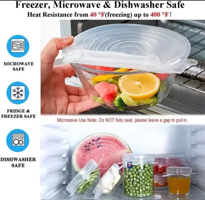 Silicone Stretch Lid Kitchen Accessories Can Be Reused Food Cover Plastic Cover gallery