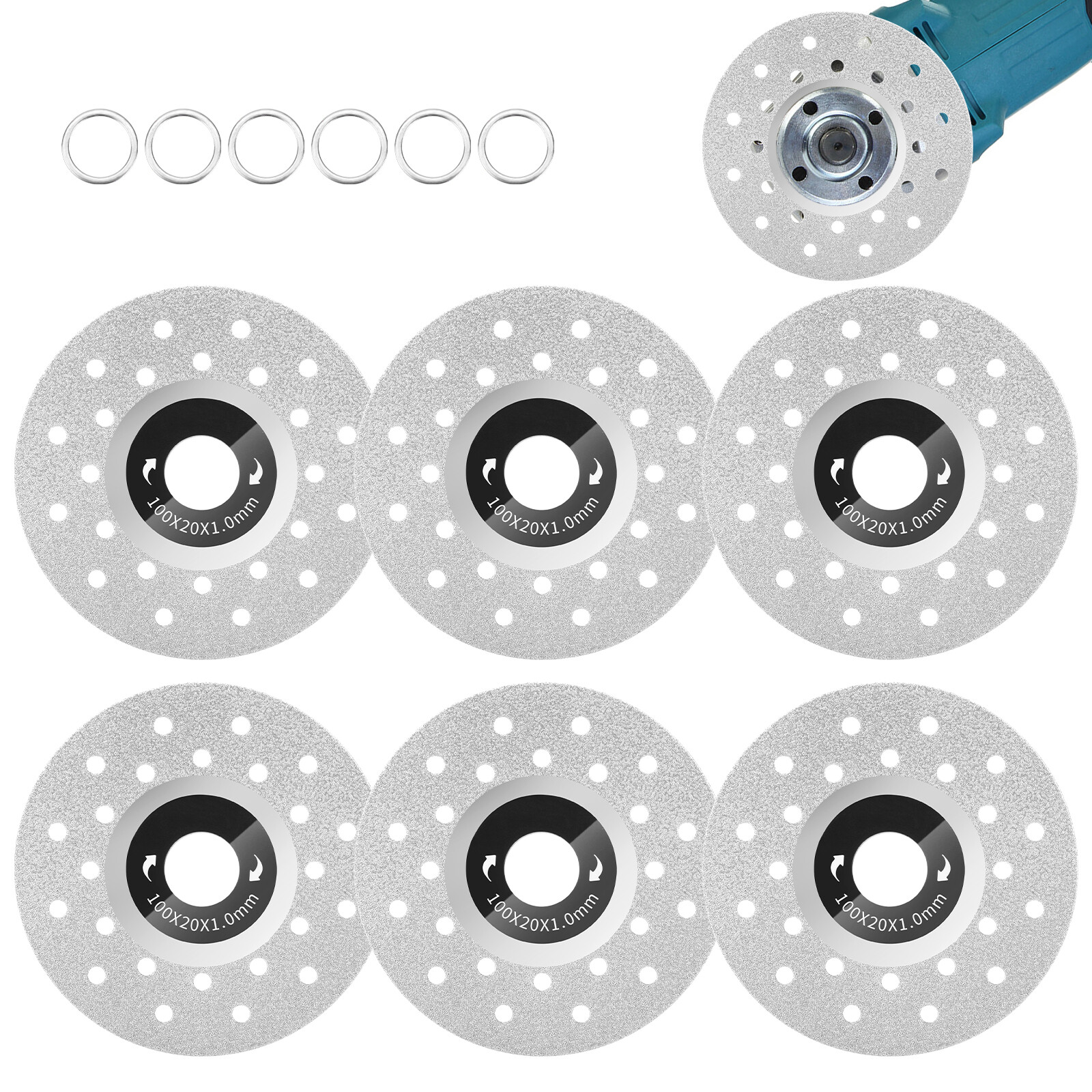 6PCS 4in Rock Slab Grinding Disc Rock Plate Flat Grinding Disc Diamond Saw Blade gallery