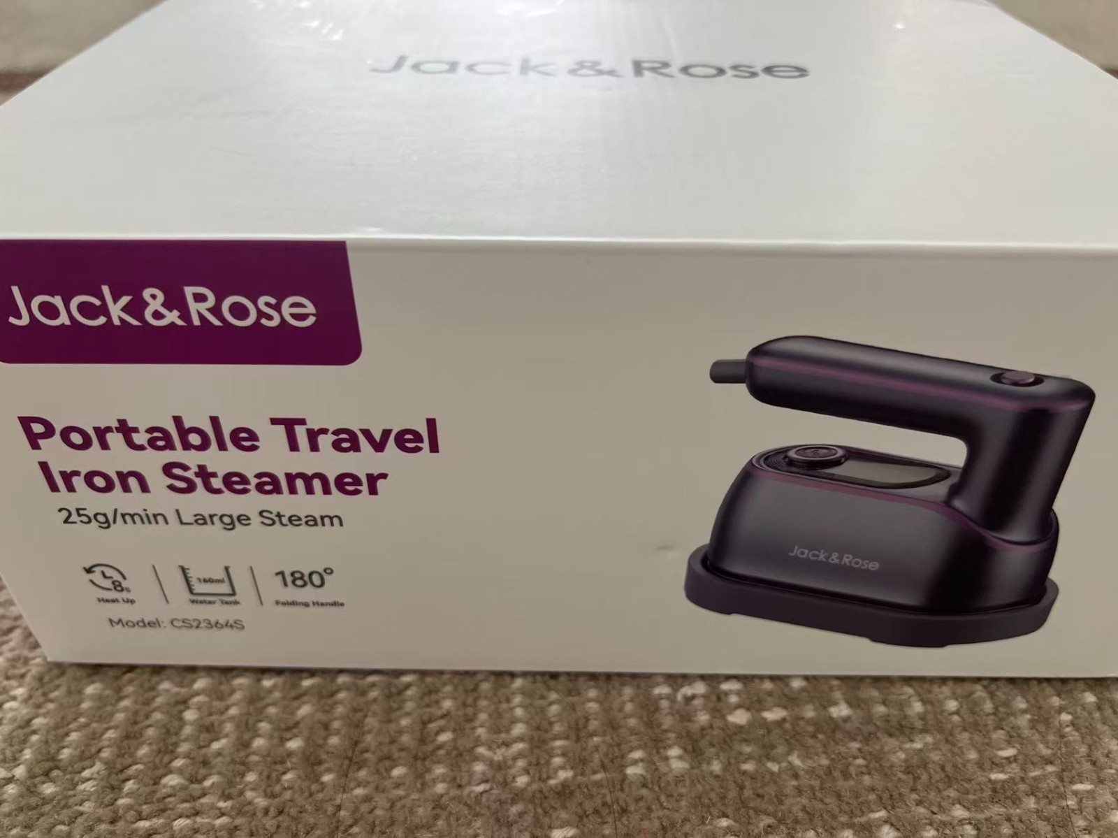 Jack & Rose Portable Travel Iron Steamer, 25 g/min Large Steam, Model: CS2364S gallery