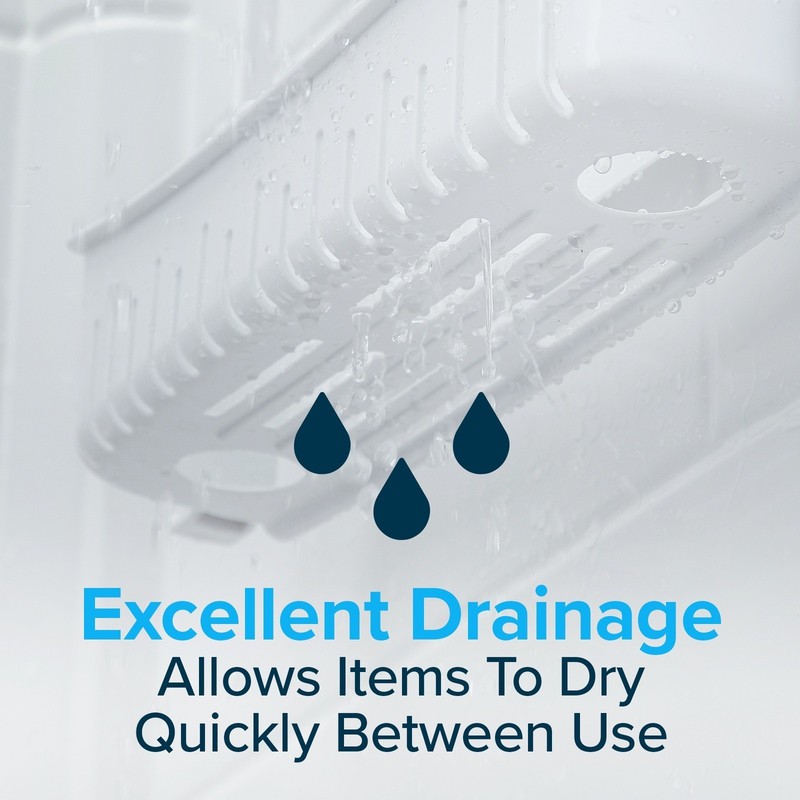 SlipX Solutions Height Adjustable Plastic Shower Caddy, Hangs Almost Anywhere gallery