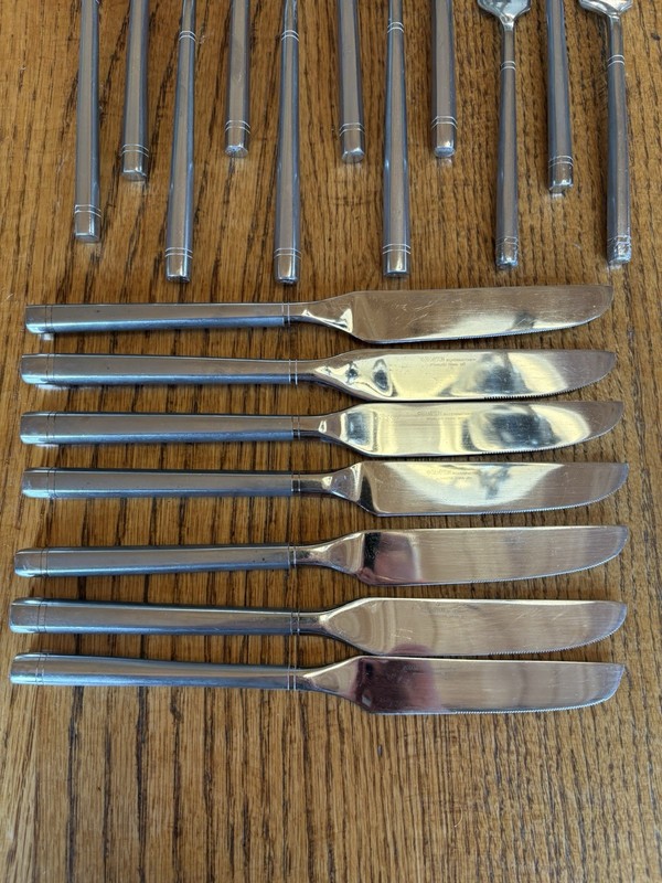 Hampton Silversmith Ritz Satin Stainless Flatware Forks Knives Silverware Lot 18 gallery