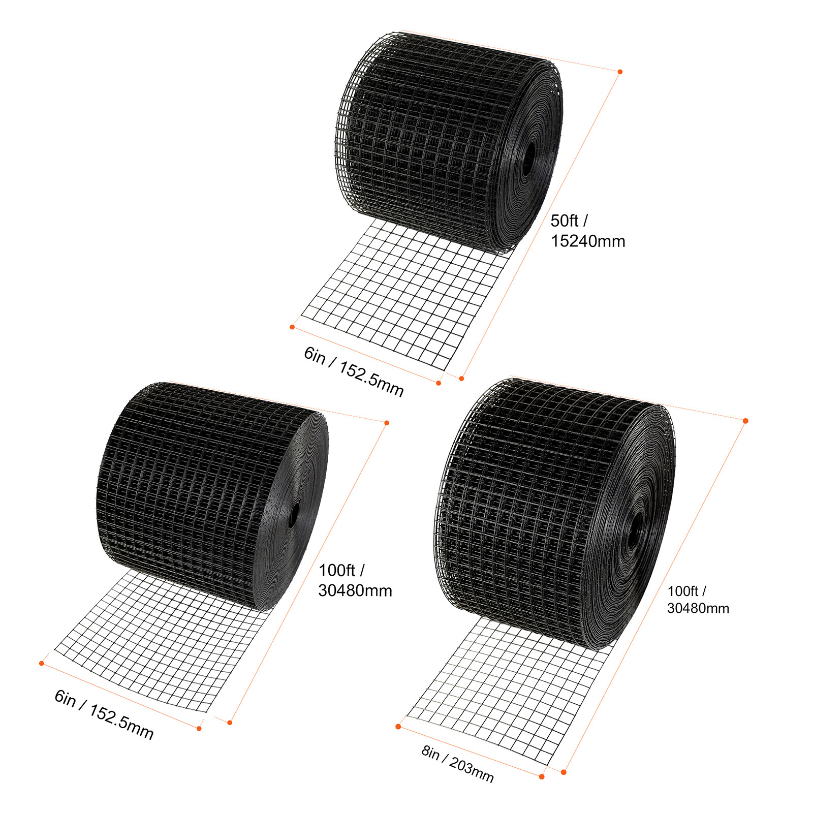 VEVOR 8/6in x 100/50ft Solar Panel Guard Critter Guard Roll Kit 50pcs Tire Wires gallery