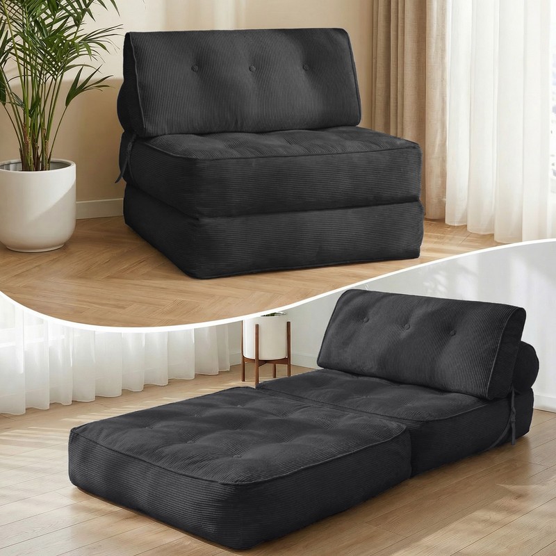 Folding Single Sofa Bed, Convertible Sleeper Chair Bed Couches w/ Dual-Cushion gallery