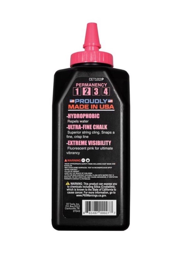 CE Tools Extreme Visibility 10 oz Standard Marking Chalk Fluorescent Pink gallery
