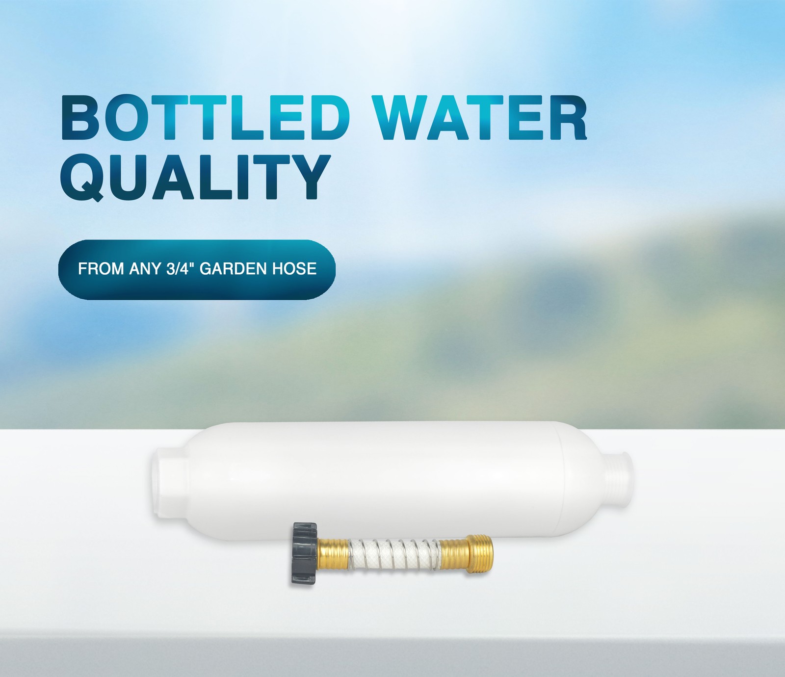 Inline Water Filter with Hose Protector for 3/4" Garden Hose, RV, Camper gallery